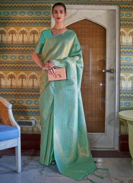 Green Colour Kumbhi Silk Raj Tex New Latest Designer Ethnic Wear Saree Collection 236006